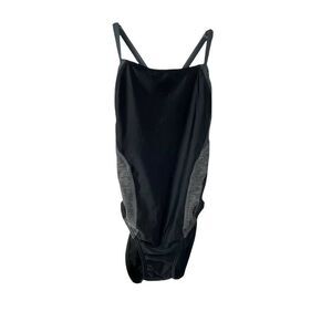 Speedo Pro LT Swimsuit One Piece Womens Size 6 Black & Gray Scoop Cross Back